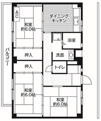 ビレッジハウス菅田6号棟 (302号室)の物件間取画像